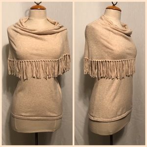 Elegant Cream Fringe Sweater